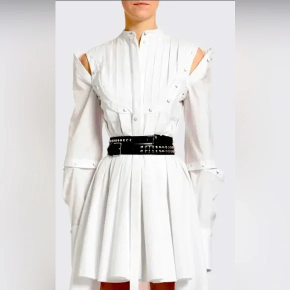 Alexander McQueen Double-Wrap Studded Leather Belt Alexander McQueen eyelet-studded Calf Leather Belt | Black  main image 3